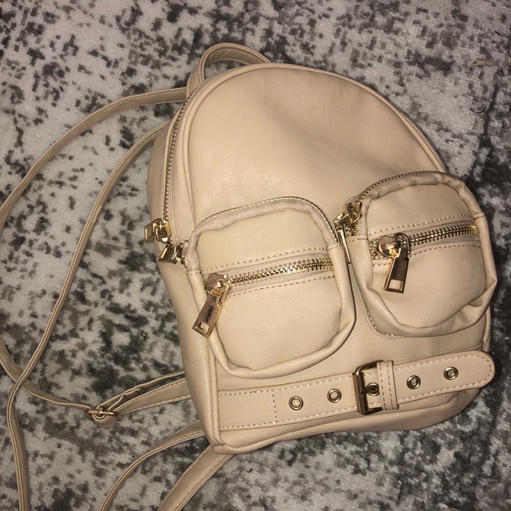 Tan mini backpack